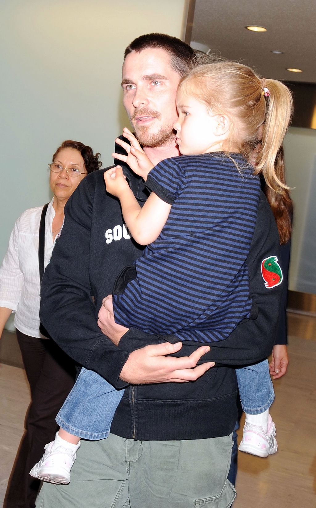 Christian Bale and daughter Emmeline in 2008