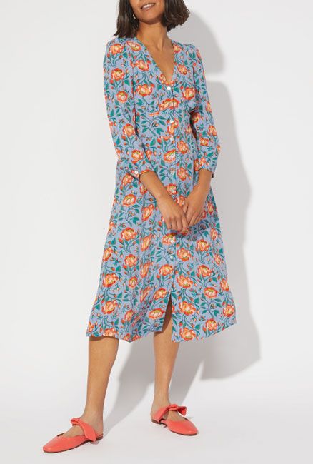 cath kidson coral orange floral dress