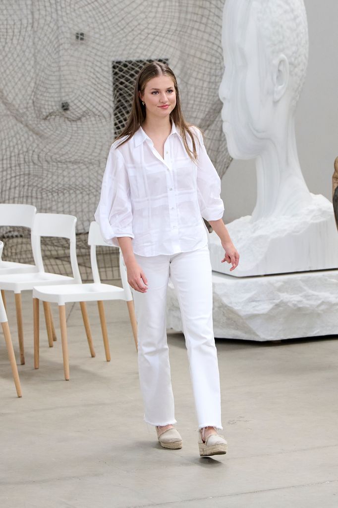 Crown Princess Leonor of Spain in all white