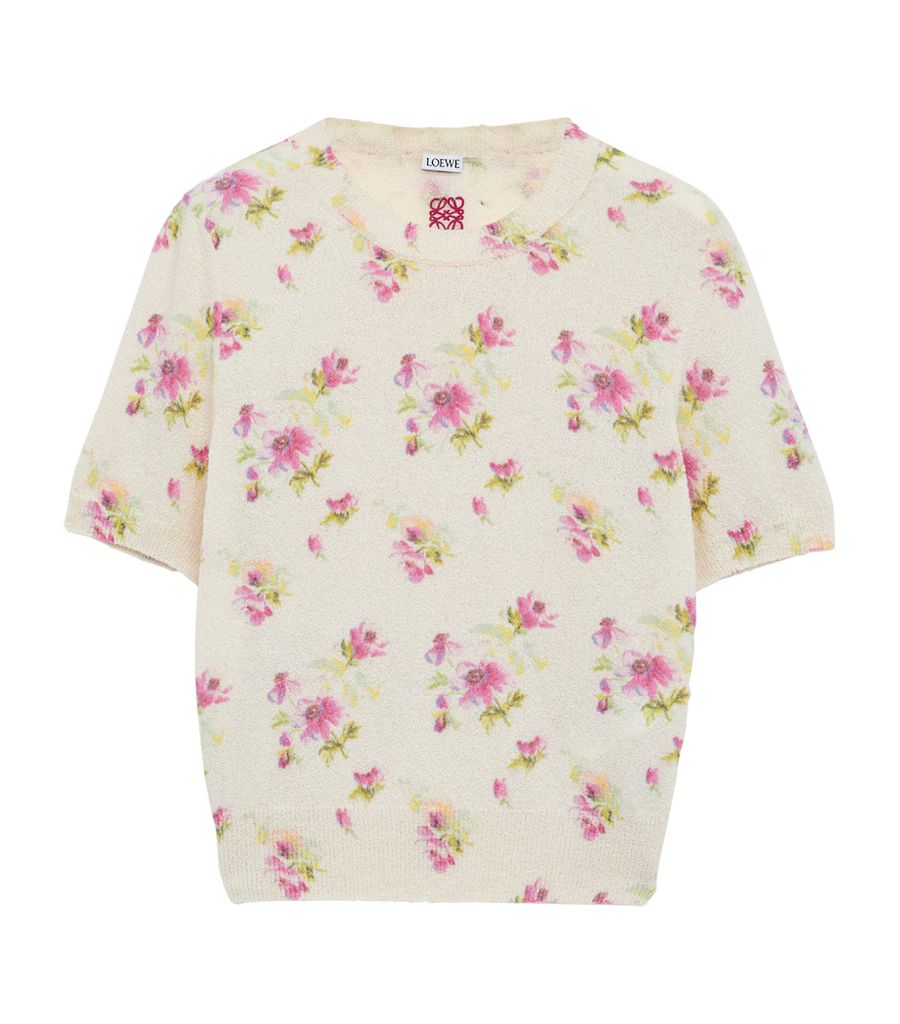 Cotton-Blend Floral Sweater loewe