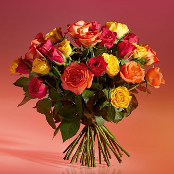 Abundance of Bright Roses bloom by Waitrose Florists