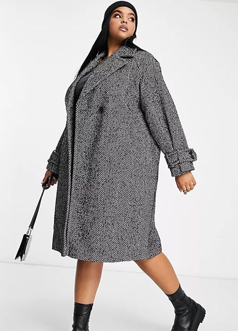 plus size tweed coat asos 