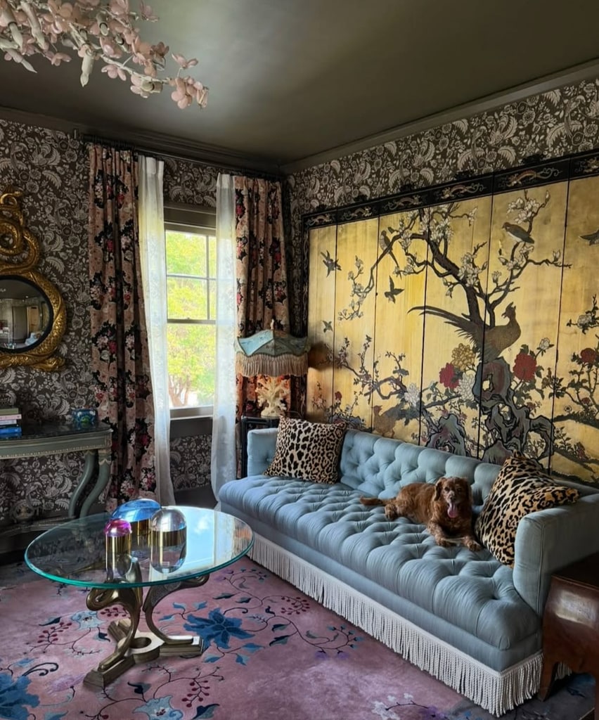 Photo shared by Christina Hendricks on Instagram of a redecoration inside her home office