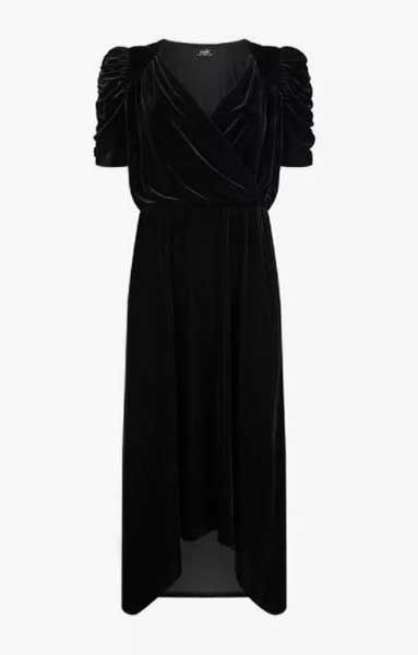 wallis velvet black dress