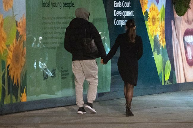 Jowita and Giovanni Pernice were pictured walking out of the restaurant together