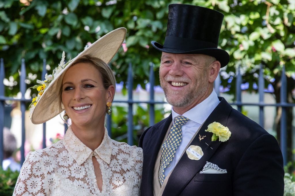 Mike and Zara Tindall smiling at Royal Ascot
