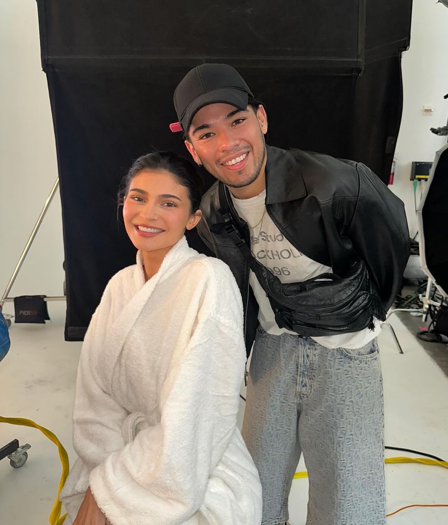 Kylie Jenner with hairstylist Jesus Guerrero