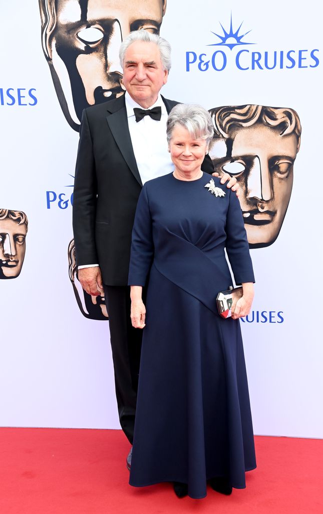 Husband and wife Jim Carter and Imelda Staunton looked loved up on the red carpet