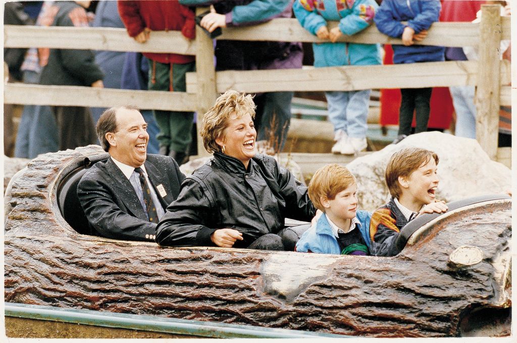 Diana with william and harry on log flume
