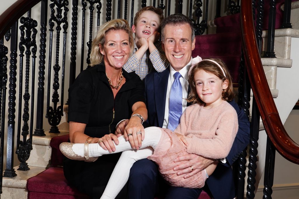 Anton du Beke with his wife Hannah Summers, and their children George and Henrietta, attending the aftershow party following the first night for An Evening with Anton du Beke at the London Palladium. Picture date: Sunday October 1, 2023
