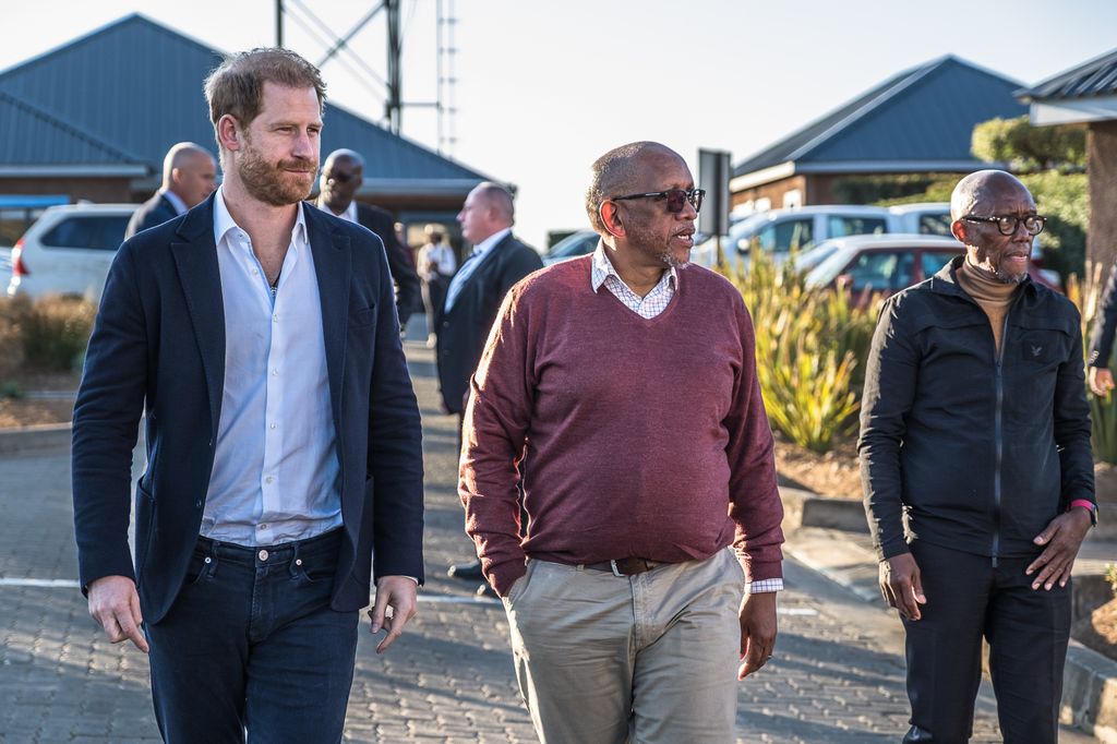 Prince Harry, Duke of Sussex and Prince Seeiso of Lesotho arrive at a welcome event