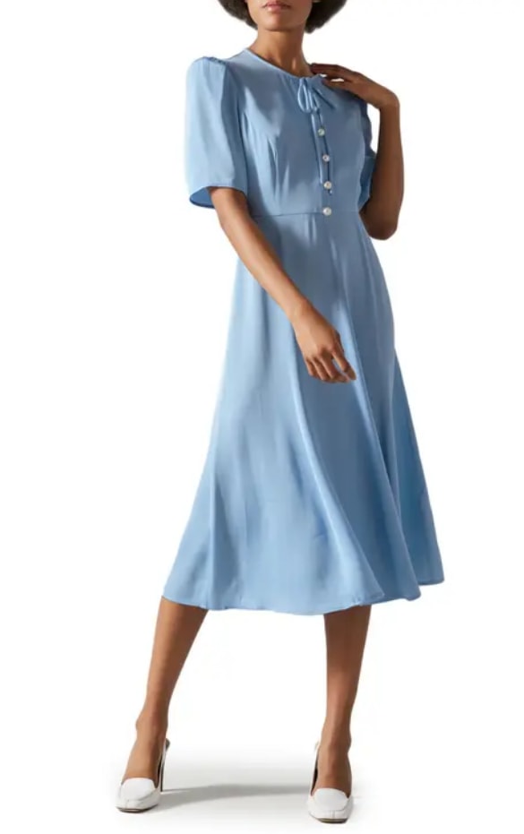 LK Bennett Montana Short Sleeve Midi Dress