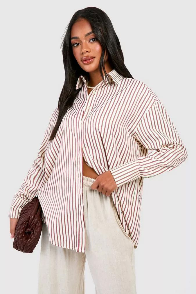 Boohoo Oversized Striped Shirt