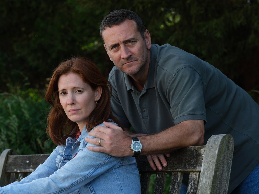 Will Mellor as Lee and Amy Nuttall as Lisa in Mr Bates vs The Post Office