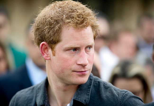 Prince Harry in blue shirt