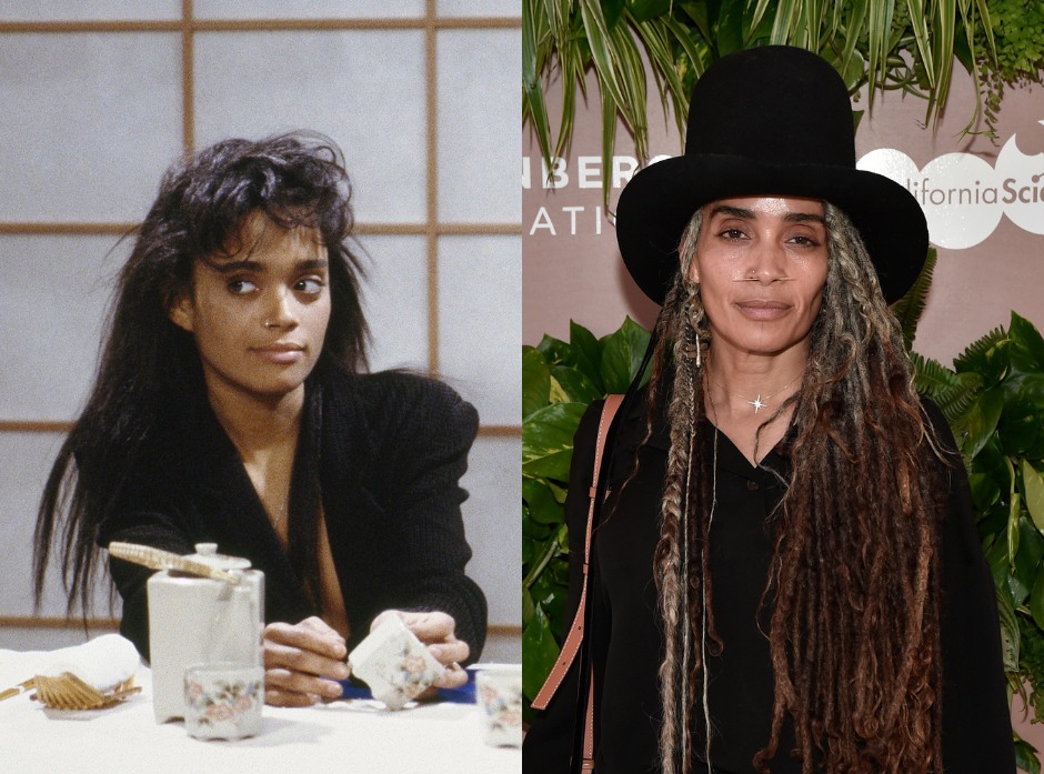 Image partagée de Lisa Bonet. À gauche, lorsqu'elle était plus jeune dans une scène de Un monde différent, assise à une table, regardant sur le côté. À droite, en femme adulte, les cheveux détachés, portant un chapeau noir.  