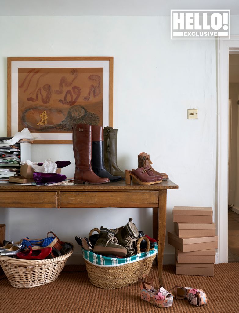 Penelope Chilvers' boot corner at Cotswolds home