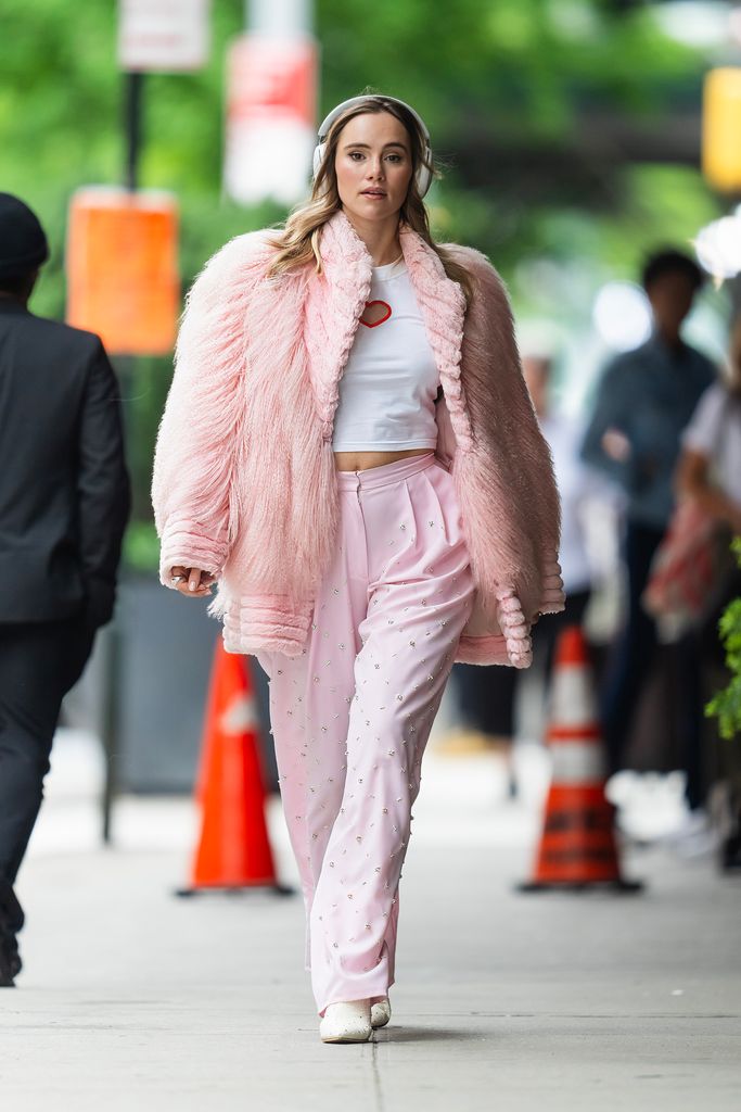 Suki Waterhouse is seen filming for Sonos in Tribeca on May 13, 2024 in New York City.