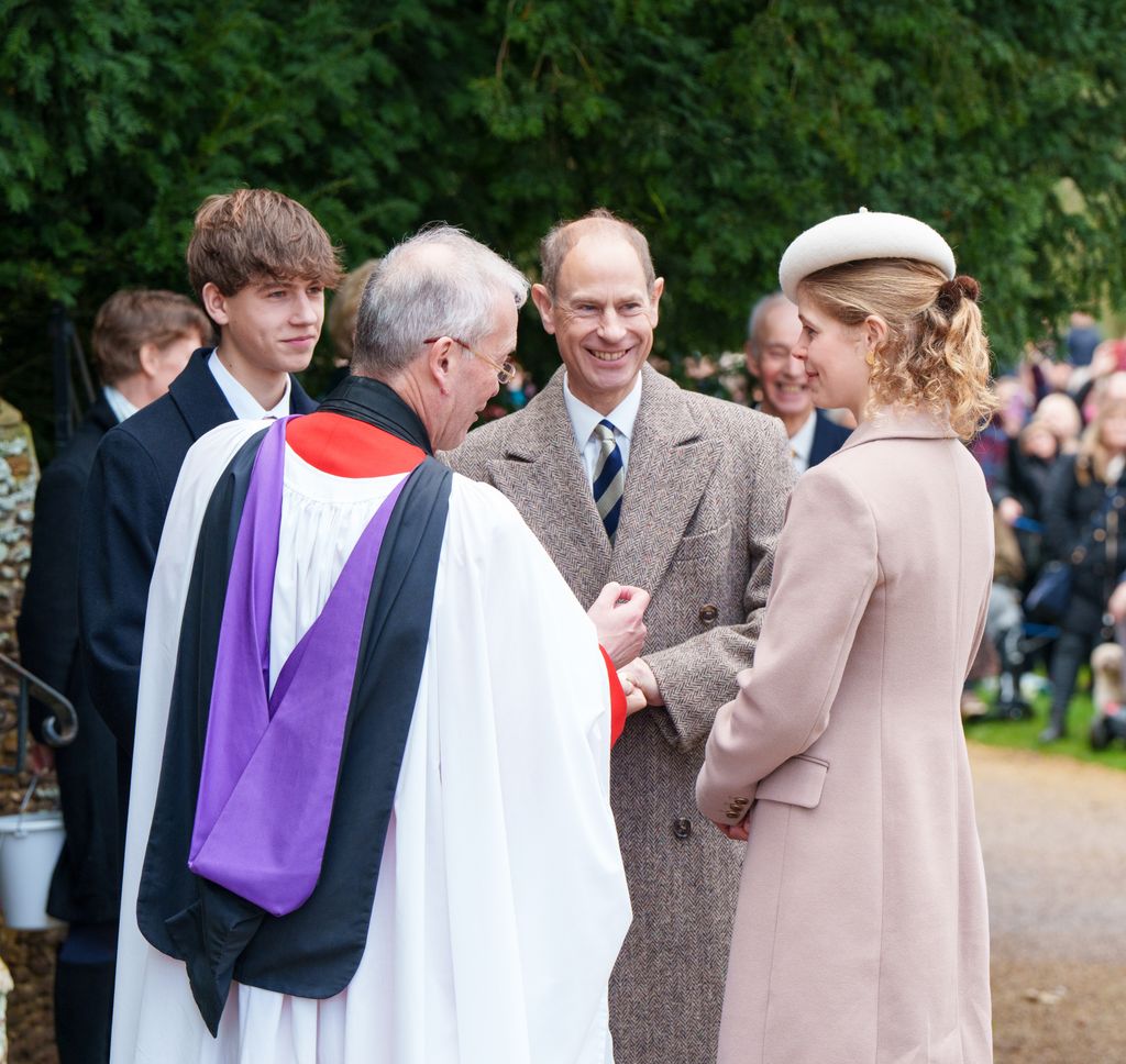 James looked proudly at his sister Lady Louise