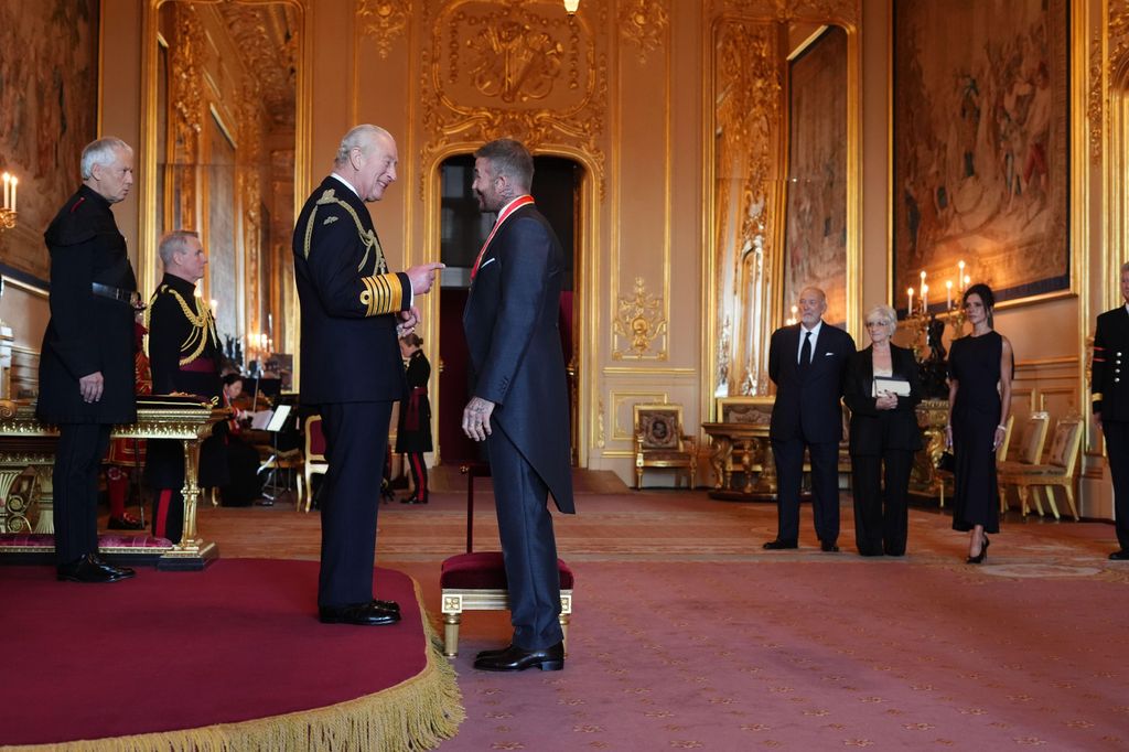 Sir David Beckham is made a Knight Bachelor by King Charles III during an Investiture ceremony at Windsor Castle