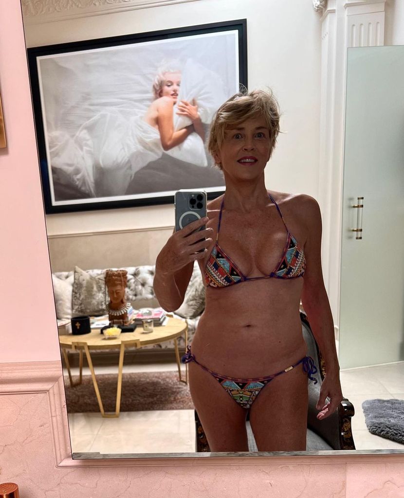 Sharon flaunts her body in crochet bikini
