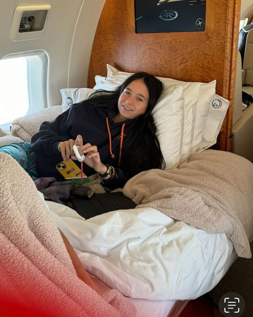 Rhea Wahlberg shares a picture of daughter Grace in the family's private plane, shared on Instagram