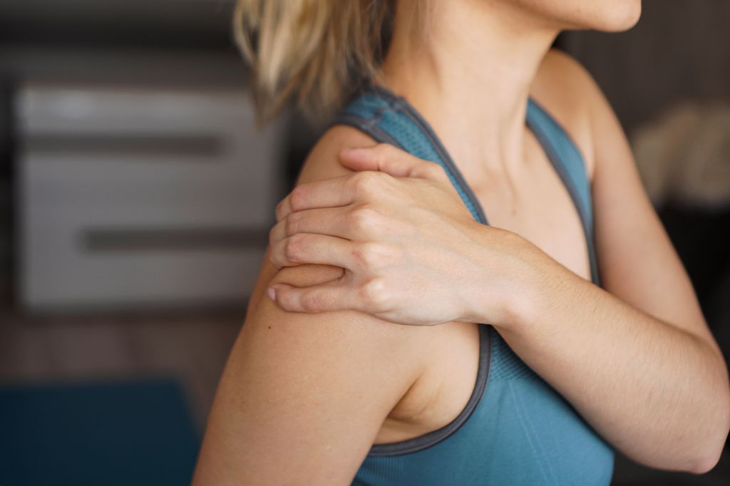 As estrogen levels drop, tissues around the shoulder joint become less flexible, leading to inflammation and stiffness
