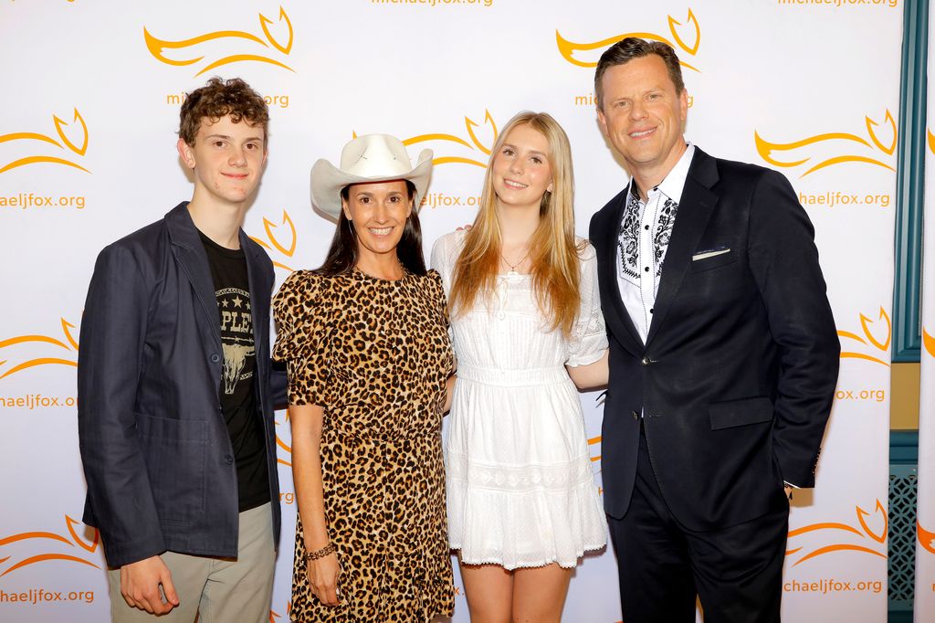 George Geist, Christina Geist, Lucie Geist, and Willie Geist attend "A Country Thing Happened on the Way to Cure Parkinson's" benefitting The Michael J. Fox Foundation at The Fisher Center for the Performing Arts on April 16, 2025 in Nashville, Tennessee
