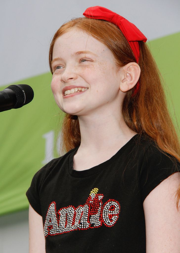 Sadie Sink from the cast of "Annie" performs in Bryant Park 2013 