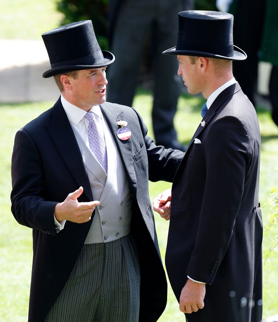 Peter Phillips and Prince William attend day 4 of Royal Ascot
