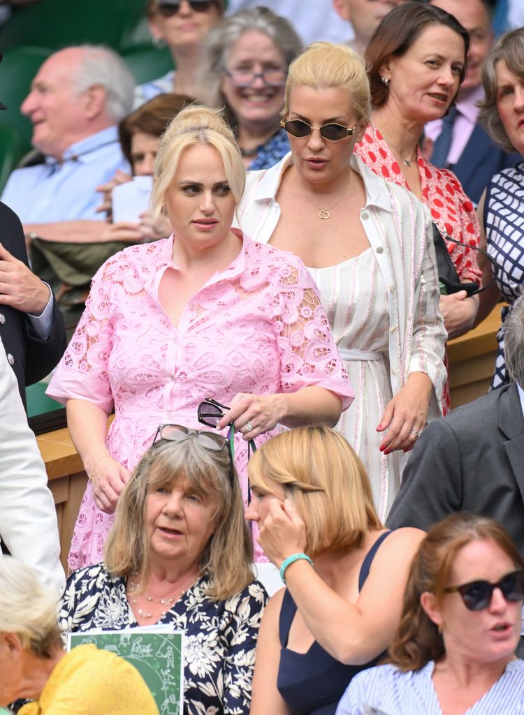rebel wilson and ramona agruma at wimbledon in royal box