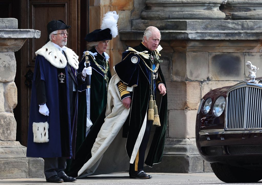 King Charles and Camilla leave Palace of Holyroodhouse