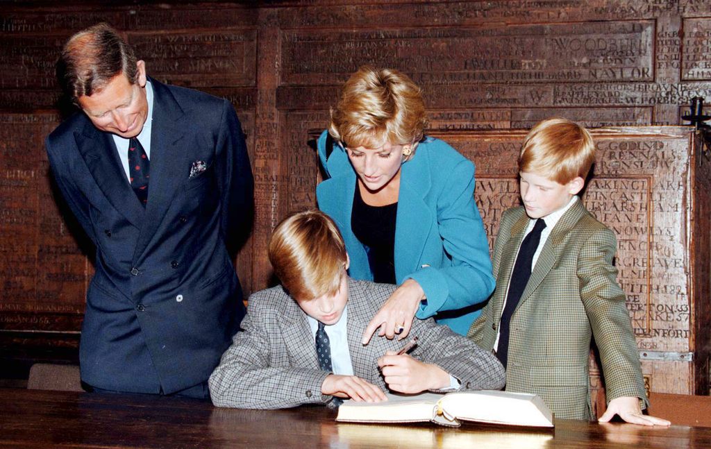 Prince William signing in on his first day at Eton