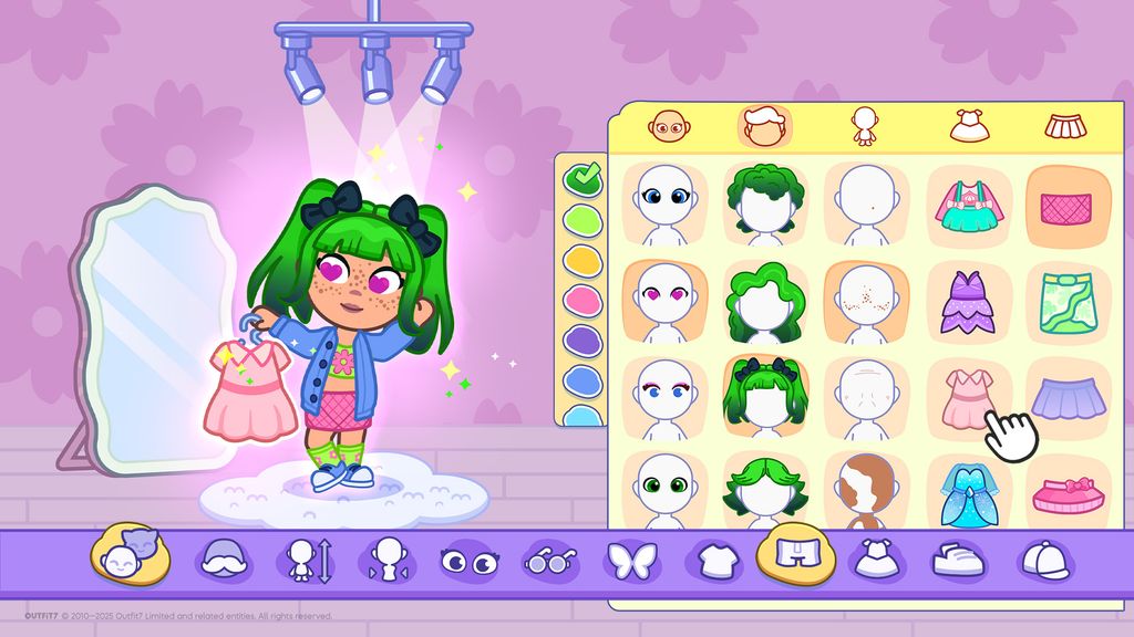 Choosing avatar in new My Talking Tom game for kids