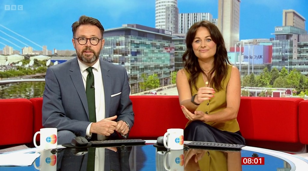 Jon Kay and Victoria Valentine on BBC Breakfast
