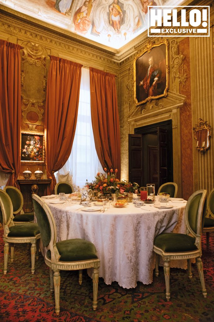 The dining room in The Palazzo Spinola in Genoa 