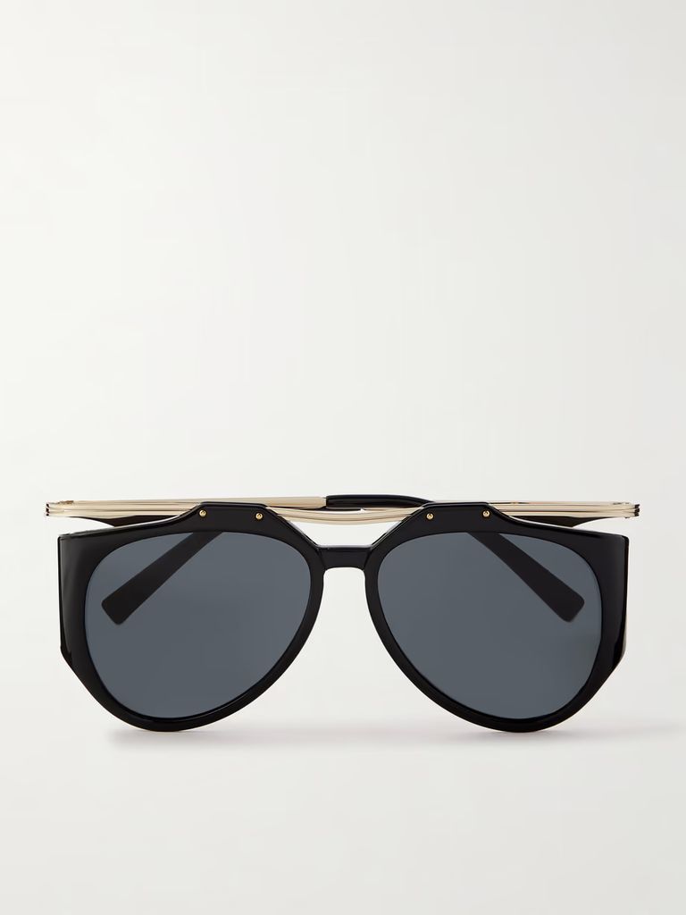 Amelia aviator-style acetate and gold-tone sunglasses