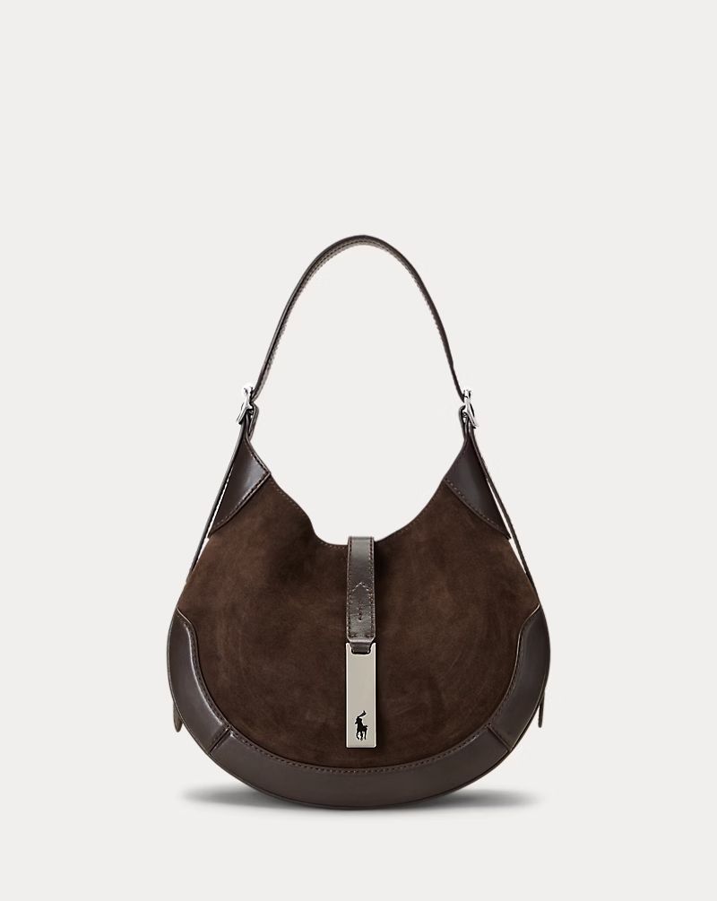 Polo ID Suede-Leather Small Shoulder Bag
