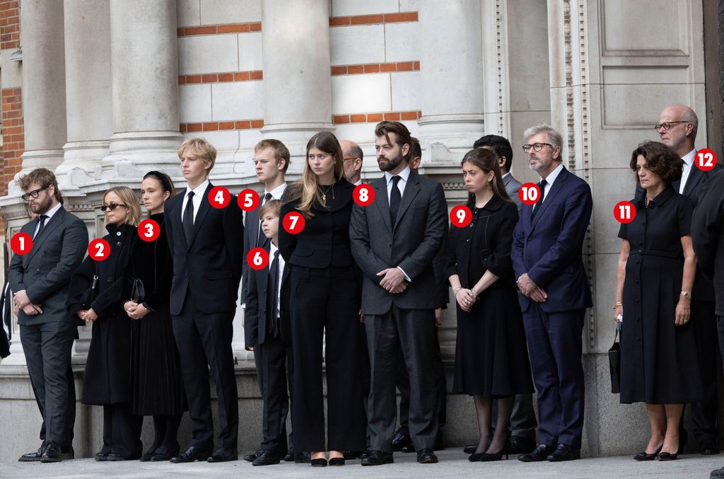 The Duchess of Kent's grandchildren pictured - from left to right 1. Columbus Taylor, 2. Lady Amelia Windsor, 3. Lady Marina Windsor, 4. Leopold Windsor, 5. Albert Windsor, 6. Louis Arthur Nicholas Felix Windsor, 7. Eloise Taylor, 8. Cassius Taylor, 9. Estella Taylor, 10. Timothy Taylor, 11. Sylvana Tomaselli and 12. George Windsor Earl of St Andrews