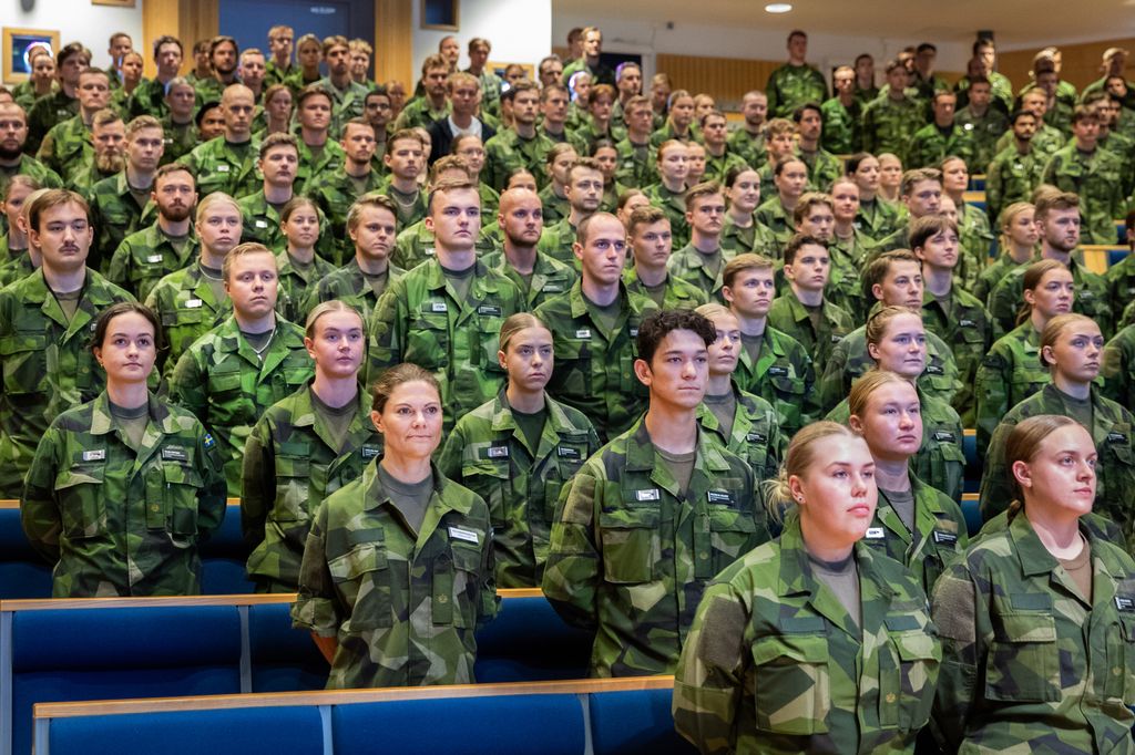 Crown Princess Victoria with military academy cadets