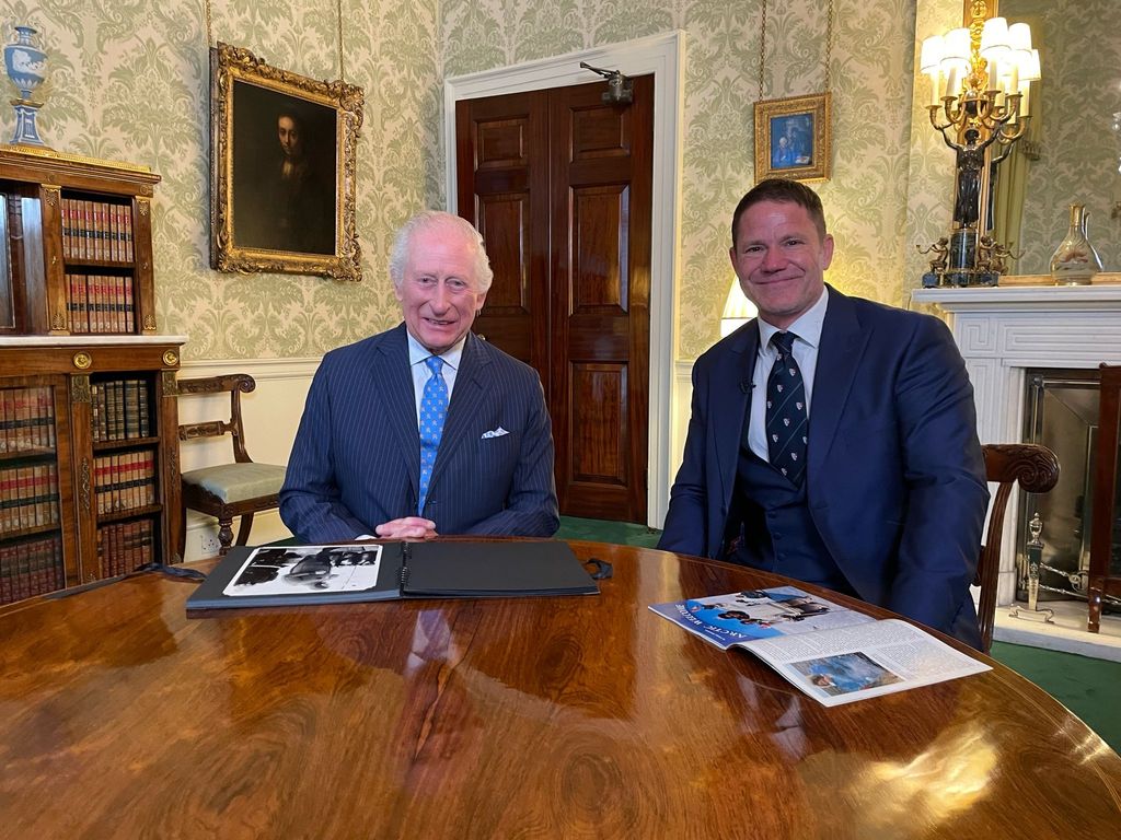 The King and Steve Backshall pictured at Buckingham Palace in March