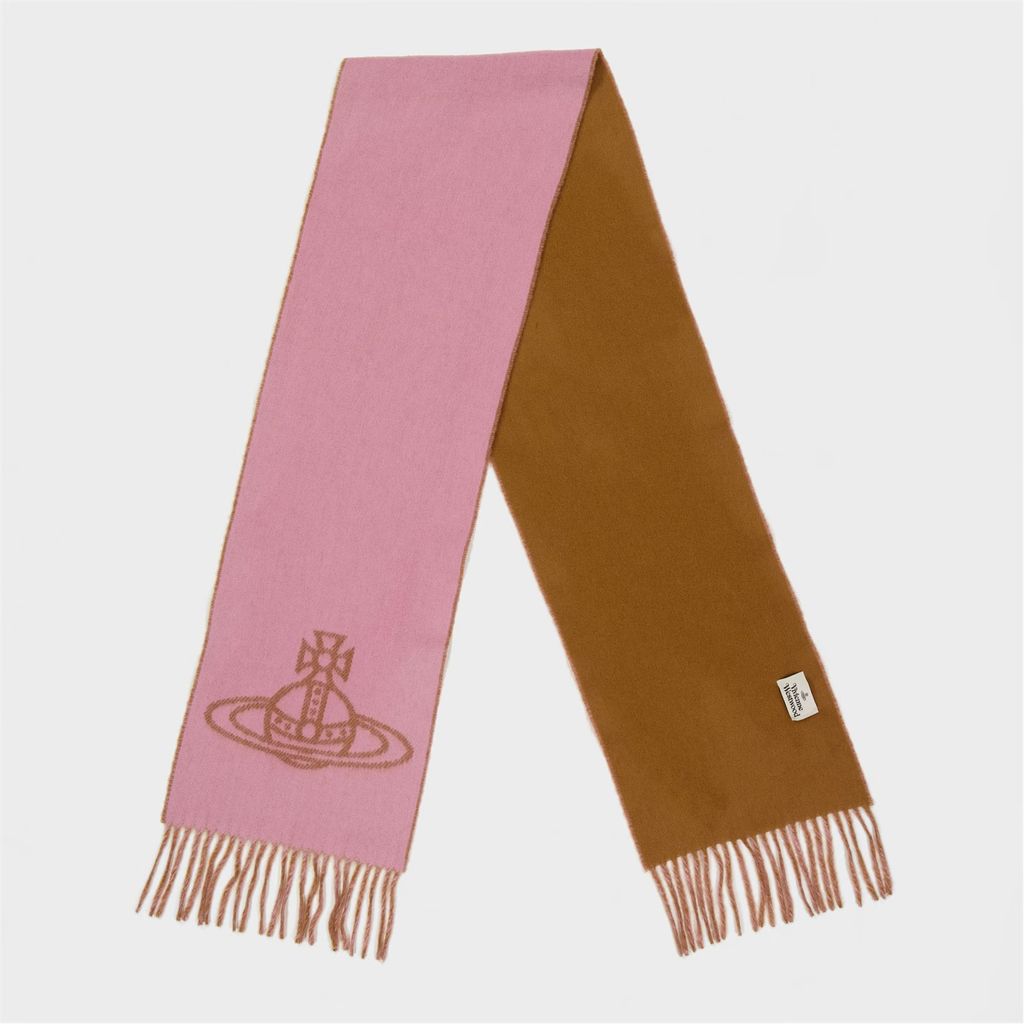 Logo-Embroidered Wool Scarf