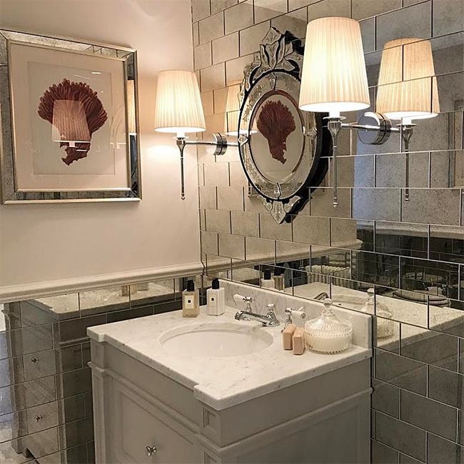 rochelle humes bathroom mirrored tiles