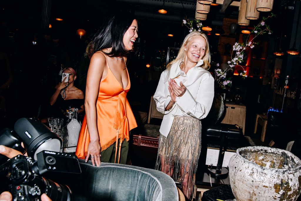 Laura Kim and Pamela Anderson at the Monse Maison Pre-Met Cocktail Celebration held at La Mercerie on May 5, 2024 in New York, New York.
