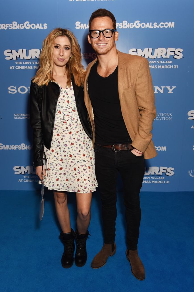 The couple attending a gala screening of Smurfs