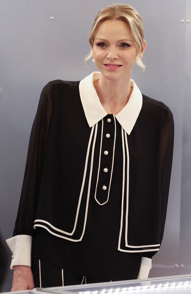 Princess Charlene of Monaco visits the Joya International Jewelry Fair in the Principality of Monaco on November 13, 2025