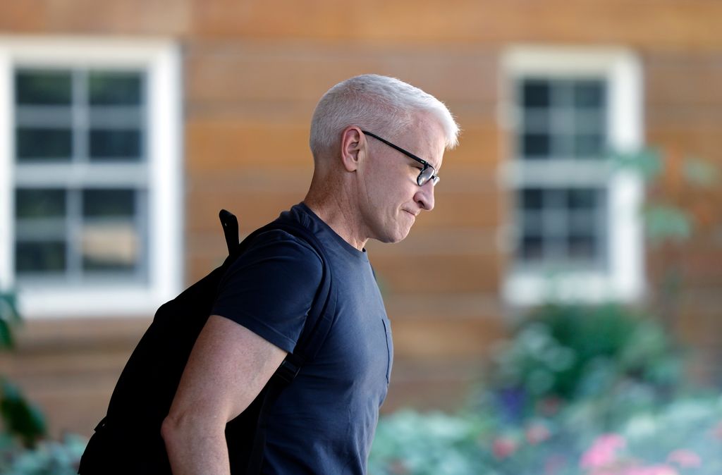 Anderson Cooper arrives at the Allen & Company Sun Valley Conference on July 9, 2024 in Sun Valley, Idaho. The annual gathering organized by the investment firm Allen & Co brings together some of the world's most wealthy and powerful figures from the media, finance, technology and political spheres at the Sun Valley Resort for the exclusive weeklong conference.