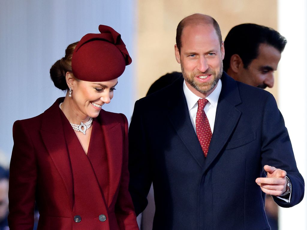 atherine, Princess of Wales and Prince William, Prince of Wales attend the Ceremonial Welcome, at Horse Guards Parade, f