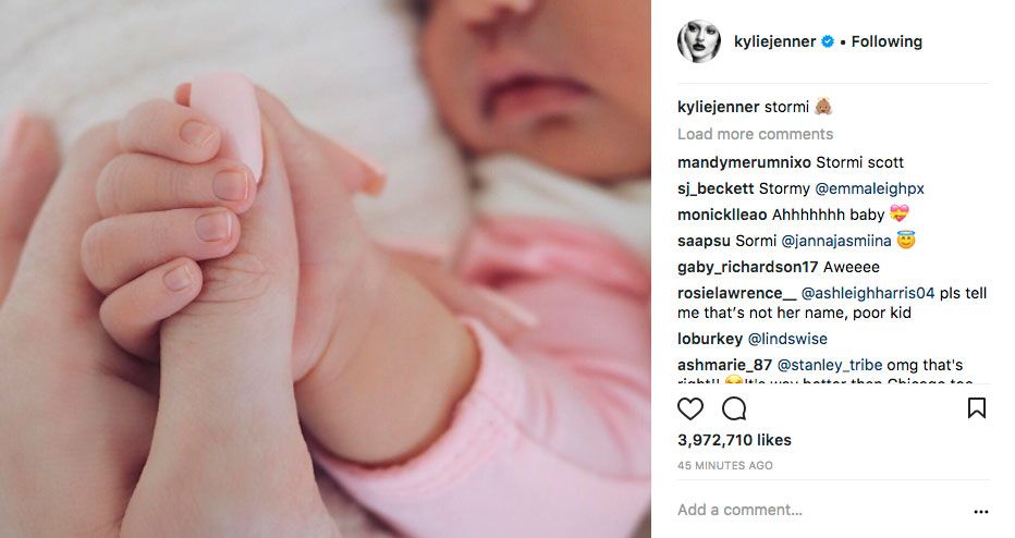 kylie jenner instagram names baby