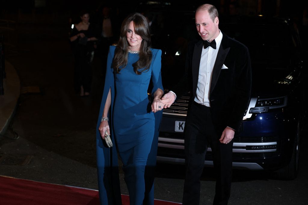 William and Kate hold hands at Royal Variety Performance